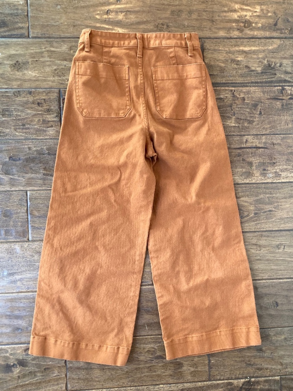 Madewell Emmett Slim Wide-Leg Crop Pants Size 26 Tawny Burnt Orange - Picture 2 of 8